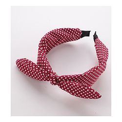 Pine Kids Free Size Knot Bow Dot Print Hair Bands Set of 2 - Multicolour