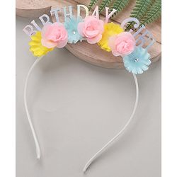 Pine Kids Hair Band Birthday Girl & Flower Applique - Multicolor