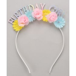 Pine Kids Hair Band Birthday Girl & Flower Applique - Multicolor