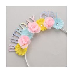Pine Kids Hair Band Birthday Girl & Flower Applique - Multicolor