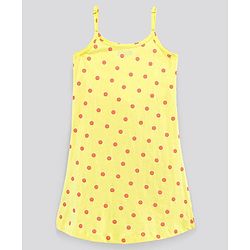 Pine Kids Singlet Sleeves Biowashed Dress Polka Print - Yellow