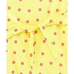Pine Kids Singlet Sleeves Biowashed Dress Polka Print - Yellow