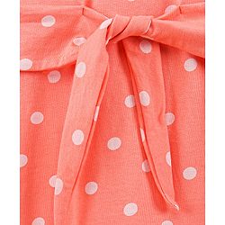 Pine Kids Sleeveless Bio Wash Frock Polka Dot Print - Peach