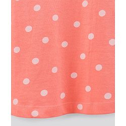 Pine Kids Sleeveless Bio Wash Frock Polka Dot Print - Peach