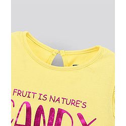 Pine Kids Puffed Sleeves Bio Wash Top Foil Print - Yellow