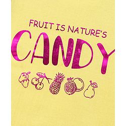 Pine Kids Puffed Sleeves Bio Wash Top Foil Print - Yellow