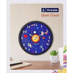 Pine Kids Solar Wall Clock - Blue & Black