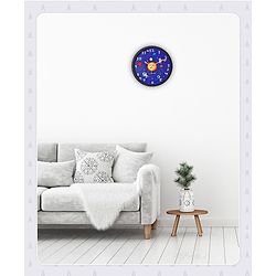 Pine Kids Solar Wall Clock - Blue & Black