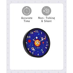 Pine Kids Solar Wall Clock - Blue & Black