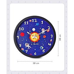 Pine Kids Solar Wall Clock - Blue & Black