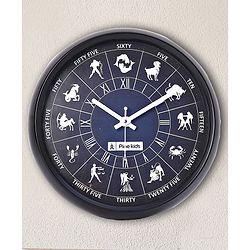 Pine Kids Zodiac Wall Clock - Blue & Black