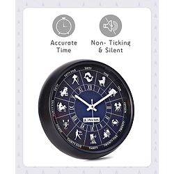 Pine Kids Zodiac Wall Clock - Blue & Black