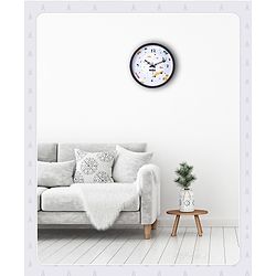 Pine Kids Transport Wall Clock - Light Blue & Black