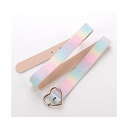 Pine Kids Belt With Heart Shaped Buckle Closure Free Size - Multicolor