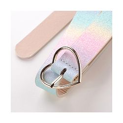 Pine Kids Belt With Heart Shaped Buckle Closure Free Size - Multicolor
