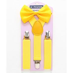 Pine Kids Bow and Suspender Set - Fluorescent Yellow