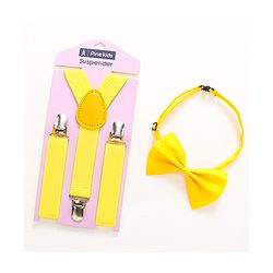 Pine Kids Bow and Suspender Set - Fluorescent Yellow