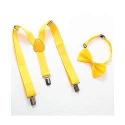 Pine Kids Bow and Suspender Set - Fluorescent Yellow