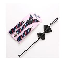 Pine Kids Bow and Suspender Set - Multicolor