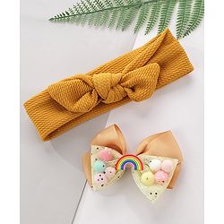 Pine Kids Headbands With Hair Clip - Yellow