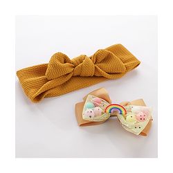 Pine Kids Headbands With Hair Clip - Yellow