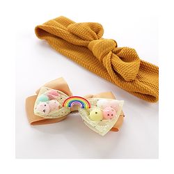 Pine Kids Headbands With Hair Clip - Yellow