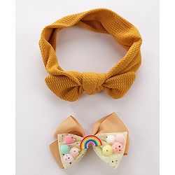 Pine Kids Headbands With Hair Clip - Yellow