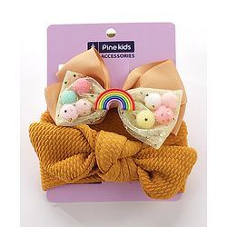 Pine Kids Headbands With Hair Clip - Yellow