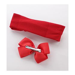 Pine Kids Headbands With Hair Clip - Red