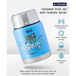 Pine Kids Stainless Steel Printed Food Jar - Blue