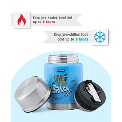 Pine Kids Stainless Steel Printed Food Jar - Blue