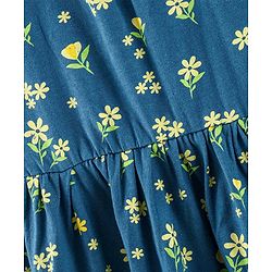 Pine Kids Half Sleeves Bio Washed Frock Floral Print - Blue