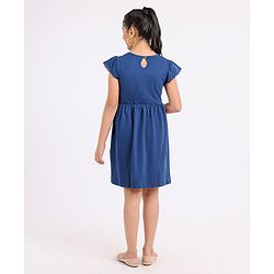 Pine Kids Cap Sleeves Biowashed Frock Floral Print Pack Of 2 - Yellow Blue