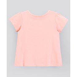 Pine Kids Short Sleeves Biowash Top Beach Print - Peach
