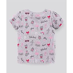 Pine Kids Half Sleeves Cotton T Shirt Printed Pack of 2- Pink Grey