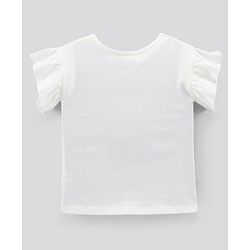 Pine Kids Short Sleeves Top Floral Print - Off White