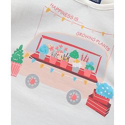 Pine Kids Short Sleeves Top Floral Print - Off White