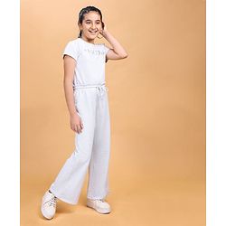 Pine Kids Short Sleeves Top & Lounge Pant Amazing Print - Light Grey