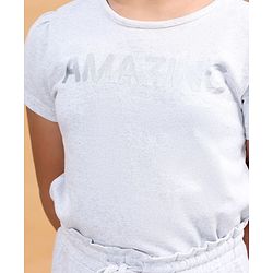 Pine Kids Short Sleeves Top & Lounge Pant Amazing Print - Light Grey