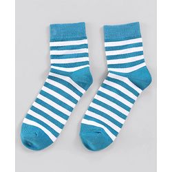 Pine Kids Anti Microbial Washed Soft Terry Socks Set of 5 Pairs - Blue