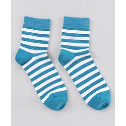 Pine Kids Anti Microbial Washed Soft Terry Socks Set of 5 Pairs - Blue