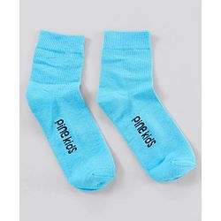 Pine Kids Anti Microbial Washed Soft Terry Socks Set of 5 Pairs - Blue