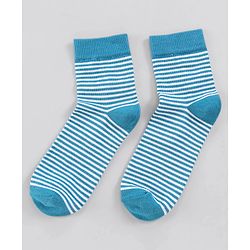 Pine Kids Anti Microbial Washed Soft Terry Socks Set of 5 Pairs - Blue