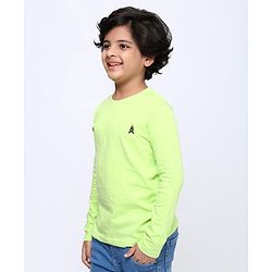 Pine Kids Full Sleeves Biowashed Solid T-Shirts Graphic Print Pack of 2 - Black Green