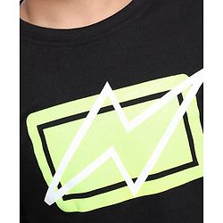 Pine Kids Full Sleeves Biowashed Solid T-Shirts Graphic Print Pack of 2 - Black Green
