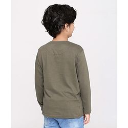Pine Kids Full Sleeves Biowashed Solid T-Shirts Text Print Pack of 2 - Grey Yellow