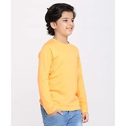 Pine Kids Full Sleeves Biowashed Solid T-Shirts Text Print Pack of 2 - Grey Yellow