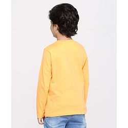 Pine Kids Full Sleeves Biowashed Solid T-Shirts Text Print Pack of 2 - Grey Yellow