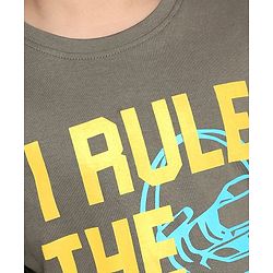 Pine Kids Full Sleeves Biowashed Solid T-Shirts Text Print Pack of 2 - Grey Yellow