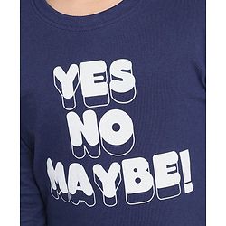 Pine Kids Full Sleeves Biowashed Solid T-Shirts Text Print Pack of 2 - Navy Red